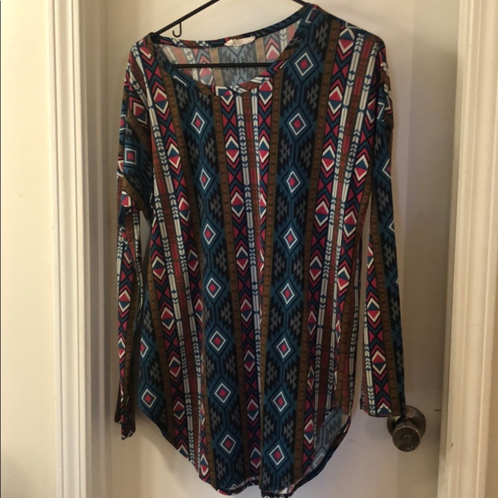 Tribal print tunic top